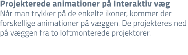 Projekterede animationer p Interaktiv v g N r man trykker p  de enkelte ikoner, kommer der forskellige animationer p...